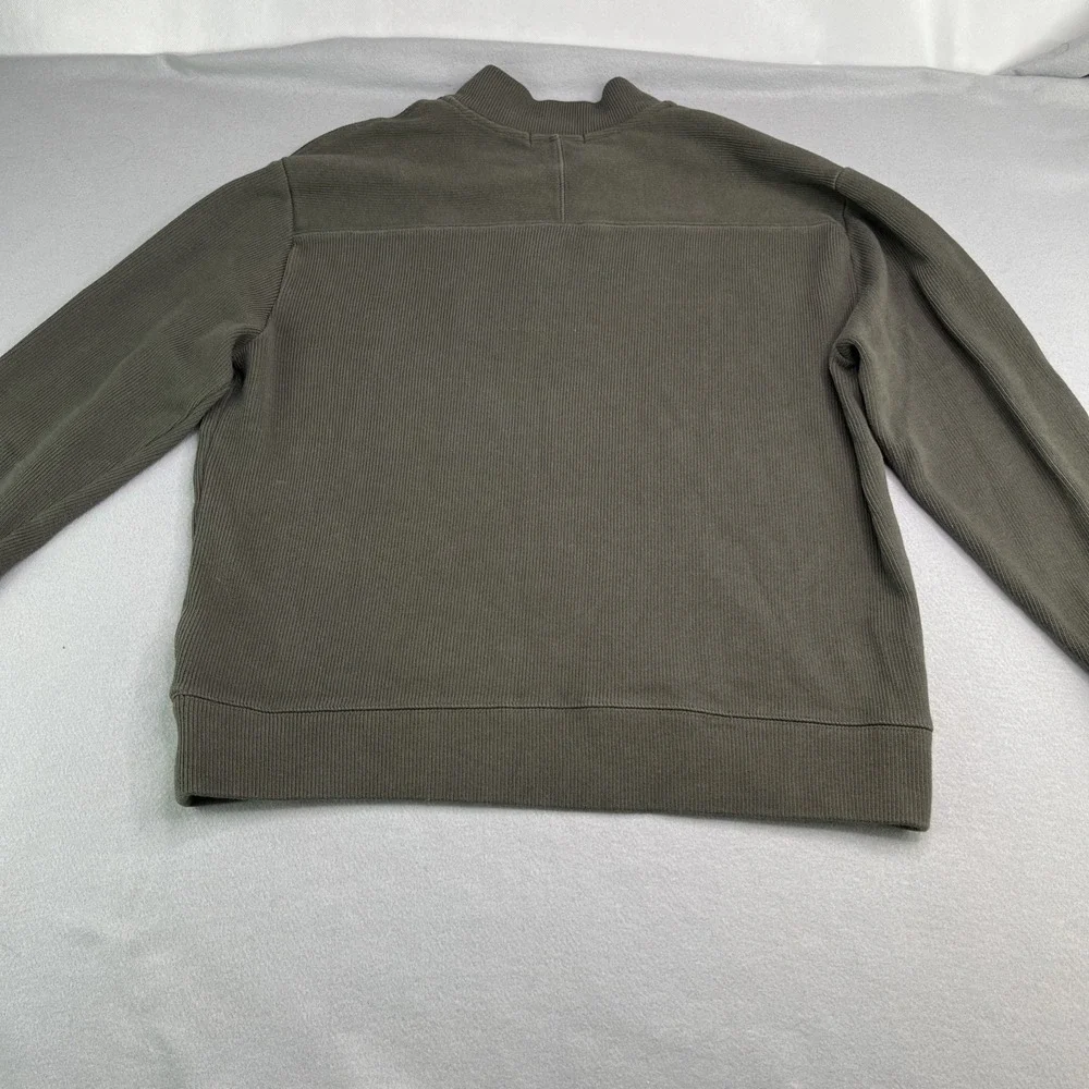 Banana Republic Sweater Pullover Earth Green 100% Cotton Men's Large 1/4 Button